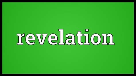 revelation pronunciation|etymology of revelation.